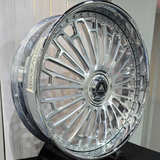 26" Asanti Strive Brushed Face Chrome Lip Wheels RIMS  26x9, 26x10  BP:5x5, 5x4.75 A Body B Body Donks Floating Cap