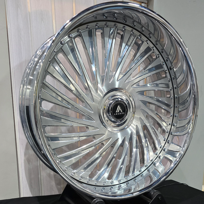 26" Asanti Prestige Brushed Face Chrome Lip Wheels RIMS  26x9, 26x10  BP:5x5 A Body B Body Donks Floating Cap