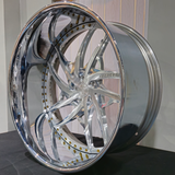 26" Coreleone Forged Merlo Brushed Face Polished Window Chrome Lip Wheels RIMS 26x9, 26x12  BP:5x127 1986 Oldsmobile