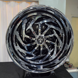 26 Inch Dub Spinner Trace Chrome Face Chrome Lip Wire Wheels Chevy Caprice & Impala 26 Inch Donk Rims 7 Inch Lip Wires Rims & Tires
