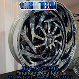 26 Inch Dub Spinner Trace Chrome Face Chrome Lip Wire Wheels Chevy Caprice & Impala 26 Inch Donk Rims 7 Inch Lip Wires Rims & Tires