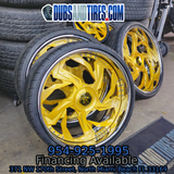 26" Rucci Trapstar Brushed Gold Chrome Lip Wheels RIMS 26x9, 26x10  BP:5x127 1972 Chevy Impala
