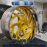 26" Forgiato Girare 14kt Brushed Gold Face Chrome Lip Wheels RIMS 26x9, 26x10  BP:5x127 1973 Oldsmobile Delta 88
