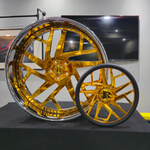 26" Rucci Stunna  Liquid Gold Chrome Lip Wheels Staggered 26x9 26x10  Lexani LX Thirty tires 1975 Chevy Caprice