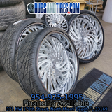 26" Rucci  Lucky Brushed Face Chrome Lip Wheels RIMS 26x9, 26x10  BP:5x120.7 1984 Pontiac