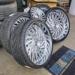 26" Rucci  Lucky Brushed Face Chrome Lip Wheels RIMS 26x9, 26x10  BP:5x120.7 1984 Pontiac