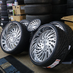 26" Rucci  Lucky Brushed Face Chrome Lip Wheels RIMS 26x9, 26x10  BP:5x120.7 1984 Pontiac