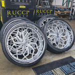 26" Rucci  Game Brushed Face Chrome Lip Wheels RIMS 26x9, 26x10.5  BP:5x127 1975 Chevy Caprice
