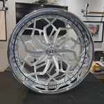 26" Rucci  Game Brushed Face Chrome Lip Wheels RIMS 26x9, 26x10.5  BP:5x127 1975 Chevy Caprice