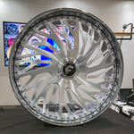 28 Inch Forgiato Biaforca Brushed Face Chrome Lip Wheels 28x10 Chevy Caprice Rims