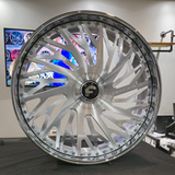 28 Inch Forgiato Biaforca Brushed Face Chrome Lip Wheels 28x10 Chevy Caprice Rims