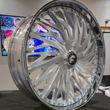 28 Inch Forgiato Biaforca Brushed Face Chrome Lip Wheels 28x10 Chevy Caprice Rims