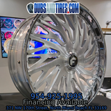 28 Inch Forgiato Biaforca Brushed Face Chrome Lip Wheels 28x10 Chevy Caprice Rims