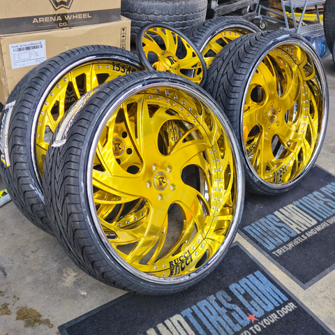 28" Rucci 223 Brushed Gold Chrome Lip Wheels RIMS 28x9, 24x10  BP:5x127 1971 Caprice