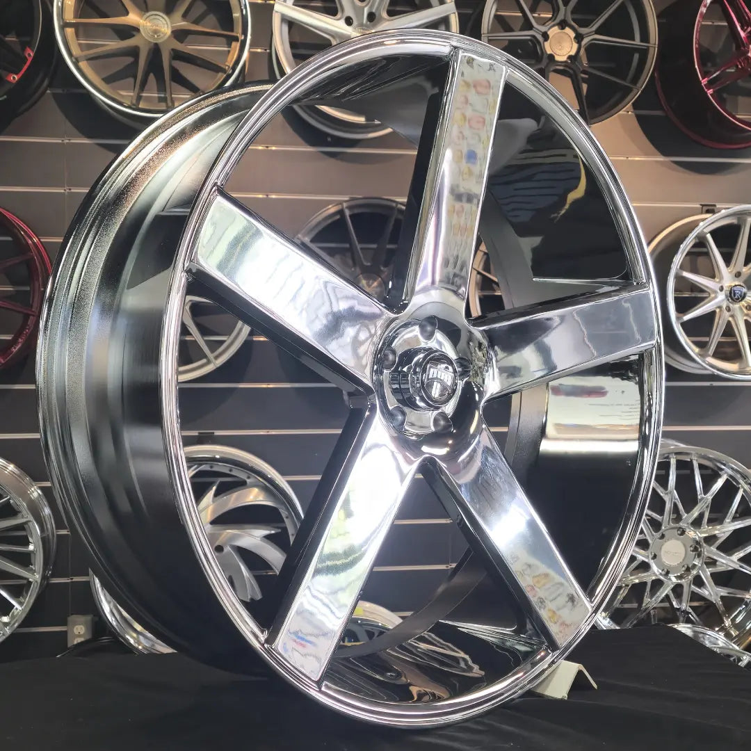 30 Inch Dub Baller Chrome Wheels 30x10 Rims 5x127 10mm+ C10 Chevy ...