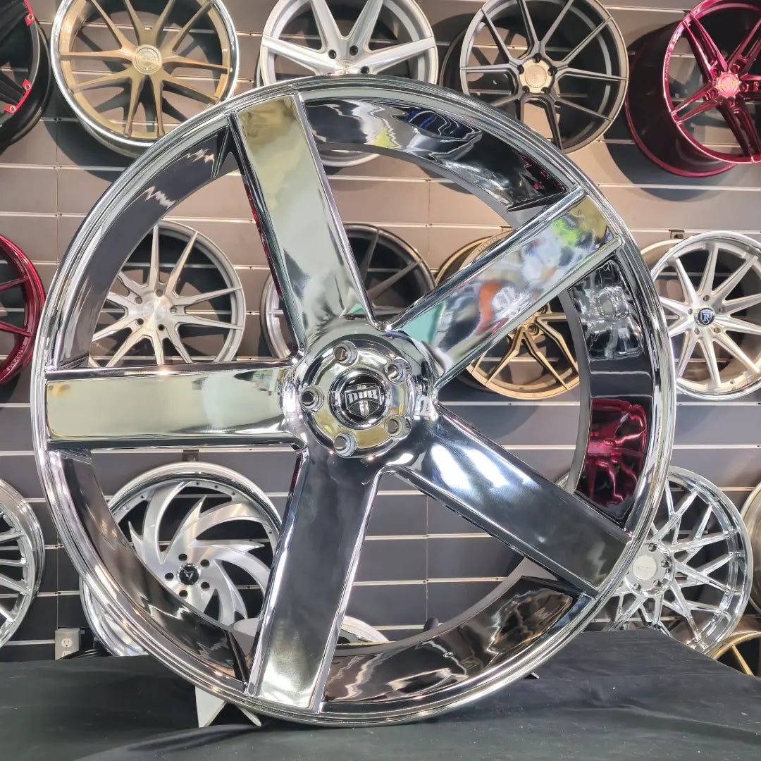 30 Inch Dub Baller Chrome Wheels 30x10 Rims 5x127 10mm+ C10 Chevy ...
