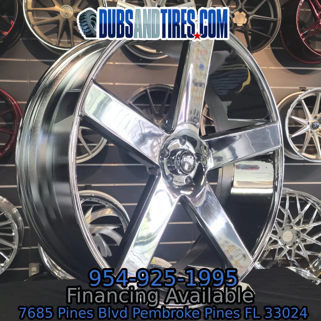 30 Inch Dub Baller Chrome Wheels 30x10 Rims 5x127 10mm+ C10 Chevy ...