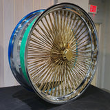 26 Inch 24k Gold Center Chrome Lip Wire Wheels Chevy Caprice & Impala 26 Inch Donk Rims 7 Inch Lip Wires Rims & Tires