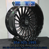 22" Lexani Uno Gloss Black Milled Wheels RIMS 22x12  BP:5x127/139.7 Jeep Dodge Ram