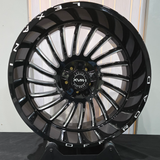 22" Lexani Uno Gloss Black Milled Wheels RIMS 22x12  BP:5x127/139.7 Jeep Dodge Ram