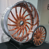 24" FORGIATO Wade Rose Gold 7" Chrome Lip Staggered RIMS 24x9 (Front) 24x10(Rear) CUTLASS CHEVELLE BUICK MONTE CARLO G BODY BOX CHEVY