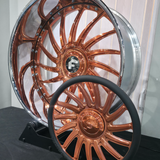 24" FORGIATO Wade Rose Gold 7" Chrome Lip Staggered RIMS 24x9 (Front) 24x10(Rear) CUTLASS CHEVELLE BUICK MONTE CARLO G BODY BOX CHEVY