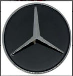 Mercedes Floating Center Caps Black & Silver QTY 4