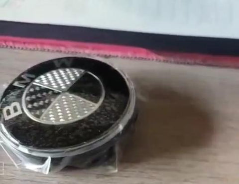 4 BMW Floating Center Caps Black & Silver 56mm