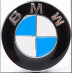 4 BMW Floating Center Caps White & Blue 56mm