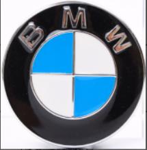 4 BMW Floating Center Caps White & Blue 56mm