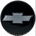 Chevy Floating Center Caps Black & Silver 3 1/4" (83mm) Trucks — QTY 4