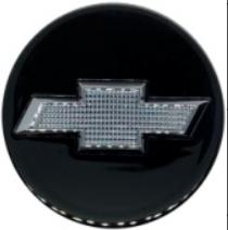 Chevy Floating Center Caps Black & Silver 54mm Cars
