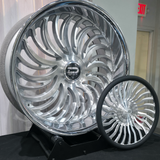 24" Dazz Heat Brushed Face Chrome Lip Wheels RIMS  24x9, 24x10  BP:5x5, 5x120.7