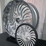 24" Daze Heat Brushed Face Chrome Lip Wheels RIMS  24x9, 24x10  BP:5x5, 5x120.7