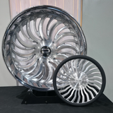 24" Daze Heat Brushed Face Chrome Lip Wheels RIMS  24x9, 24x10  BP:5x5, 5x120.7