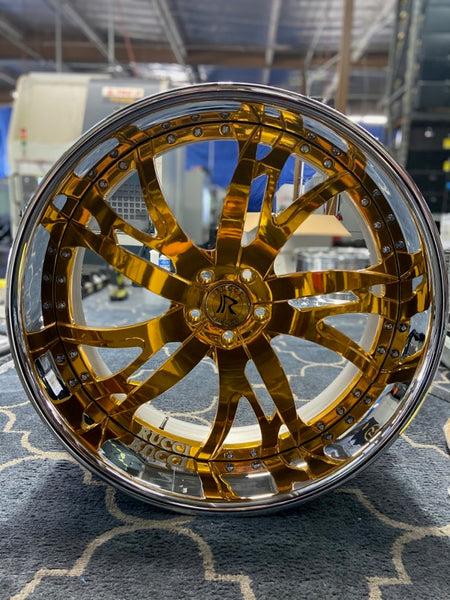 26 Rucci Shank Wheels Gold RIMS Staggered 26x9.5(Front) 26x10