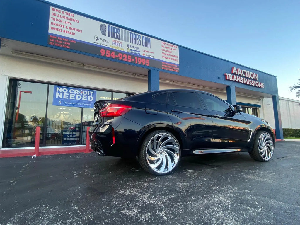 24s Inch Rims Dub Inch 24 Inch Dub Delish Chrome Wheels 24x9 & 24x10 Rims BMW X6 255/25ZR24 2 ...