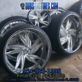 24" Rucci Cappuccino Brushed Face Chrome Lip RIMS Staggered 24x10 24x9 Monte Carlo G Body