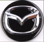Mazda Floating Center Caps Black & Chrome 56mm