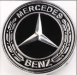 Mercedes Floating Cap Black Silver Old Style 75mm