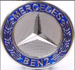 Mercedes Floating Cap Silver & Blue Old Style 75mm