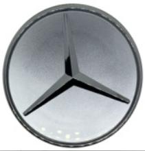 Mercedes Floating Cap Silver & Chrome New Style 75mm