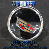4 Cadillac Floating Center Caps New Style Logo Chrome Bezel Big XL Caps