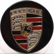 Porsche Floating Center Cap Black FCC-049 2 1/2" (65mm) — QTY 4