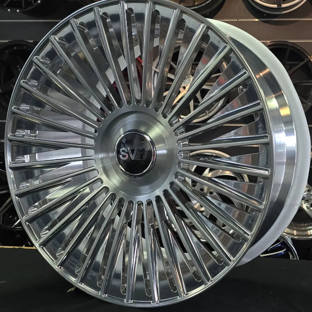 24 Inch Savini SV1 sv102 Brushed High Polish Wheels Staggered 24x10 ...