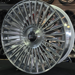 24 Inch Savini SV1 sv102 Brushed High Polish Wheels 24x9 Rims 5x112 Mercedes BMW Maybach