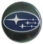 Subaru Floating Center Caps Black Blue Chrome 59mm