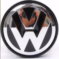 Volkswagen Floating Center Caps Black Chrome Texture 56mm