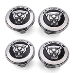 Jaguar Floating Center Cap Black & Chrome FCC075 2 3/8" (59mm) — QTY 4