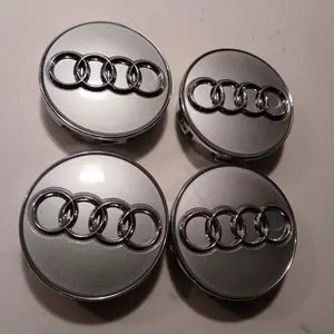 Audi Floating Center Caps Silver Chrome 69 60 2 3/8" (61mm) — QTY 4